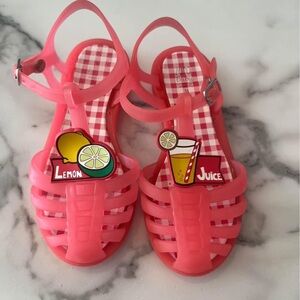 Zara Pink Sandals with Cage Design and Gingham Insole